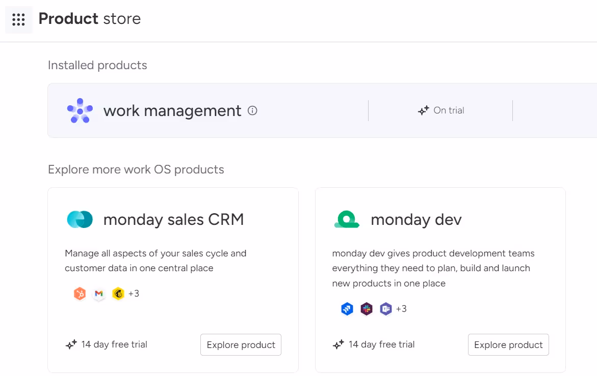 Monday's Product Range